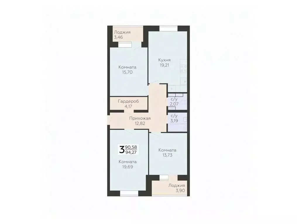3-к кв. Орловская область, Орел ул. Панчука, 83Б (94.27 м) - Фото 0