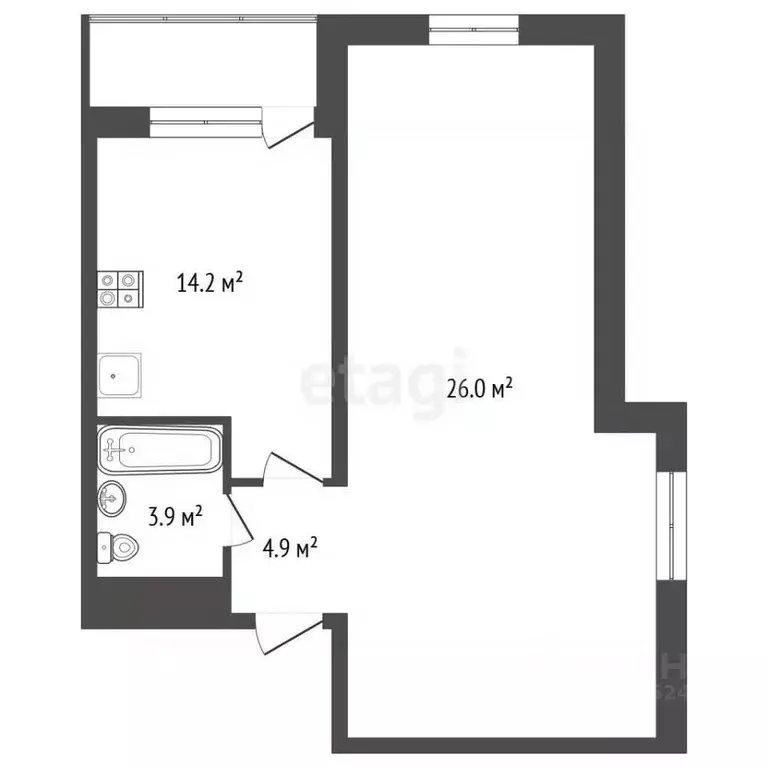 1-к кв. Нижегородская область, Нижний Новгород д. Афонино, ул. ... - Фото 2