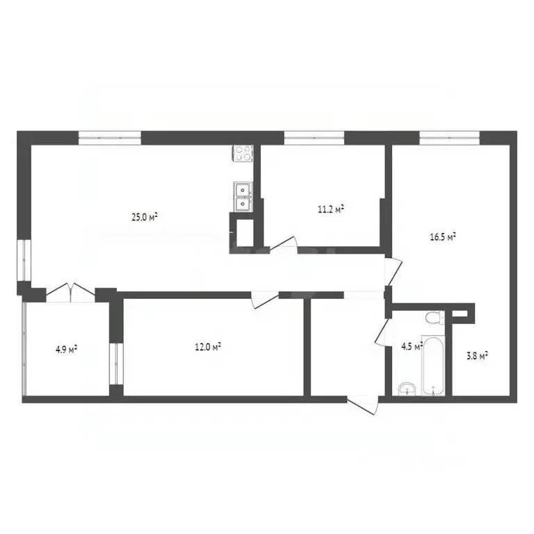 3-к кв. Тюменская область, Тюмень Родниковая ул., 2 (81.3 м) - Фото 2