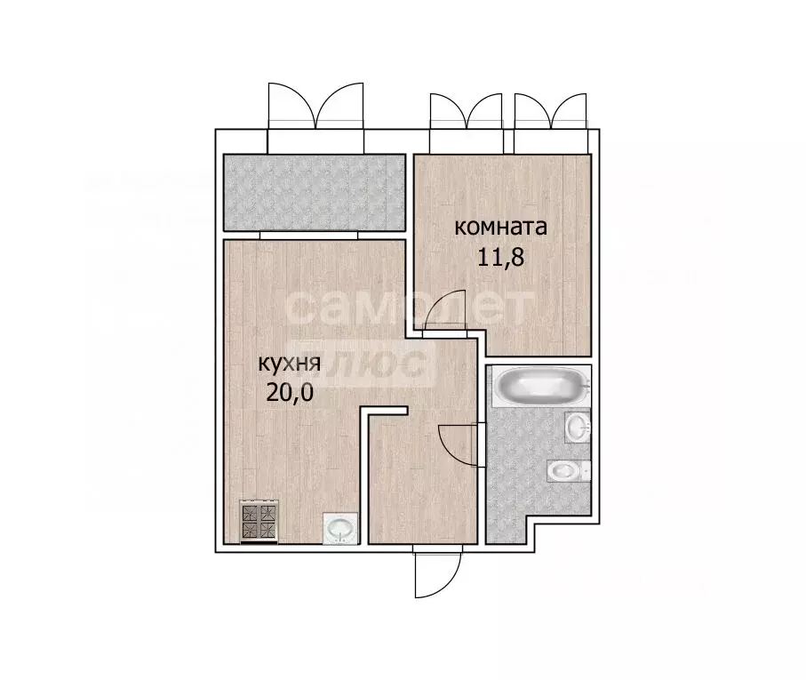 1-к кв. Тюменская область, Тюмень ул. Газовиков, 73к4 (40.4 м) - Фото 1