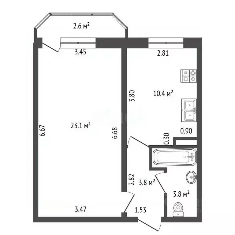 2-к кв. Санкт-Петербург Главная ул., 35 (41.1 м) - Фото 1