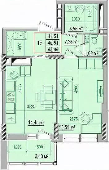 1-к кв. Белгородская область, Белгород ул. Щорса, 37в (43.94 м) - Фото 2