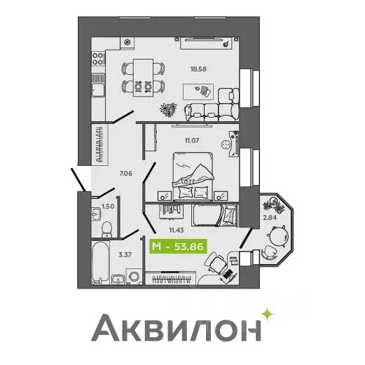 2-к кв. Архангельская область, Северодвинск Квартал № 100 жилой ... - Фото 0
