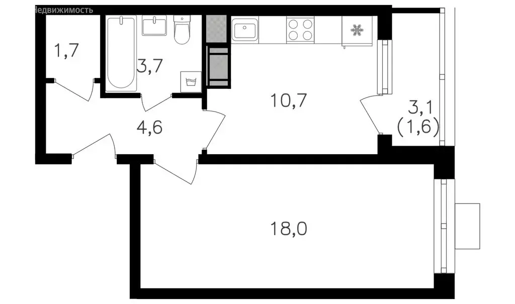 1-комнатная квартира: Москва, улица Берзарина, 32к2.2 (40.9 м) - Фото 0