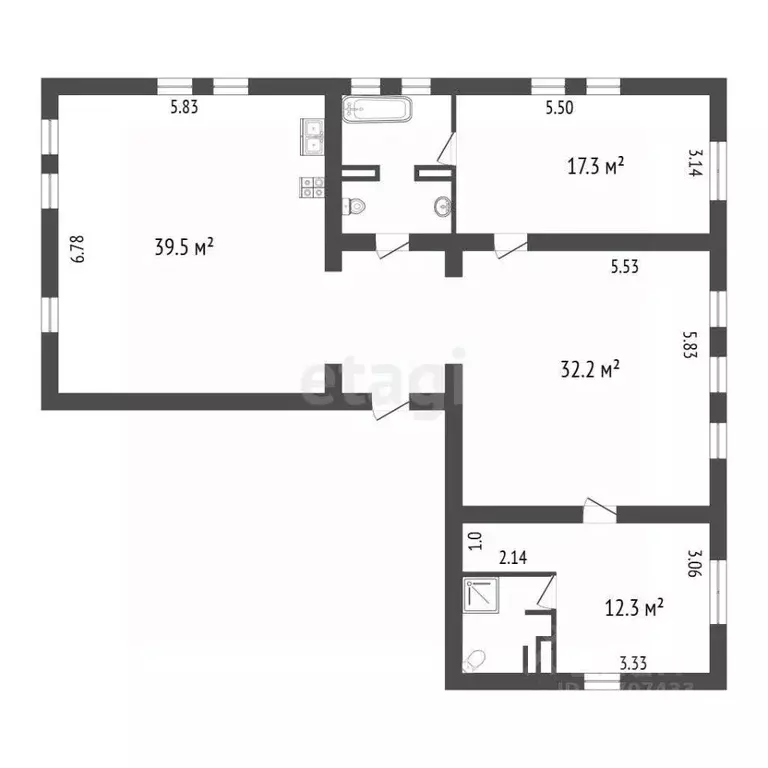 4-к кв. Санкт-Петербург Петергофское ш., 76к13 (127.0 м) - Фото 2
