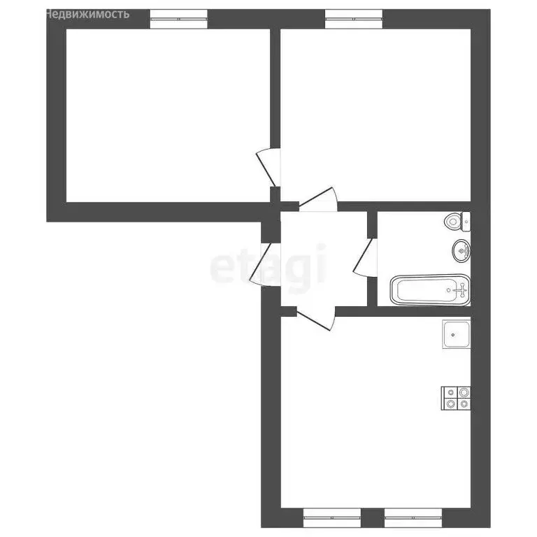 2-комнатная квартира: Ишим, Луговая улица, 2 (44.7 м) - Фото 0