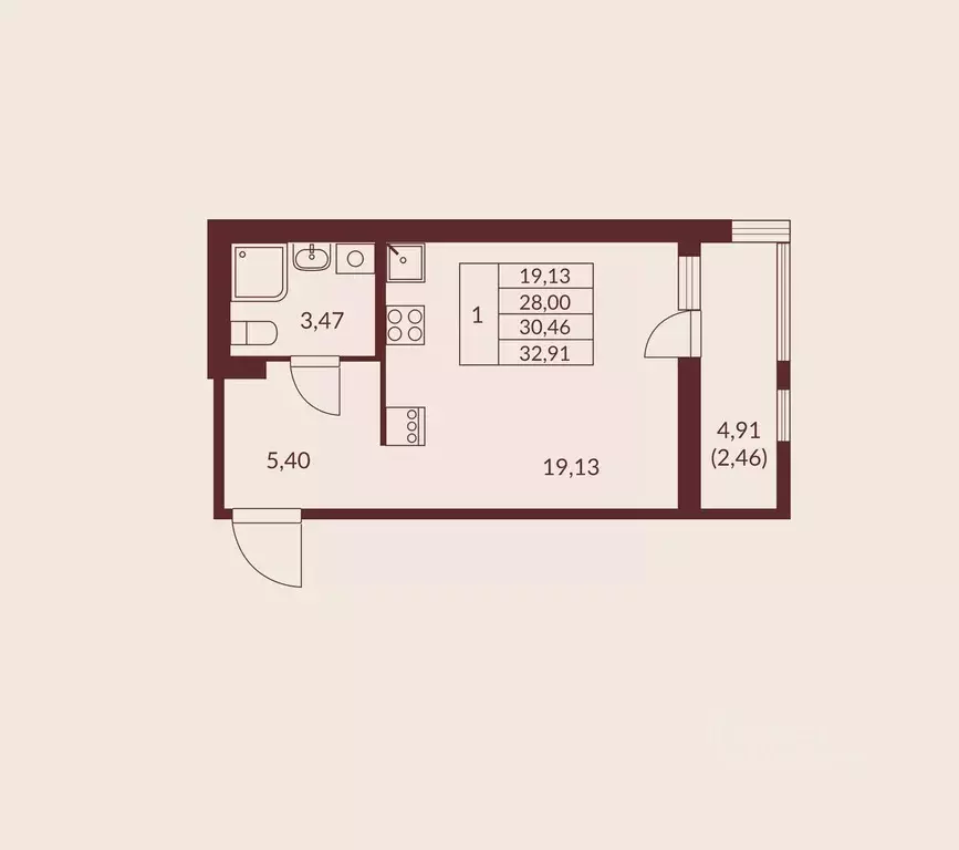 Студия Ленинградская область, Мурино Всеволожский район, Мурино Спэйс ... - Фото 1
