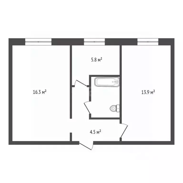 2-к кв. Красноярский край, Красноярск ул. 2-я Краснофлотская, 7 (44.0 ... - Фото 1