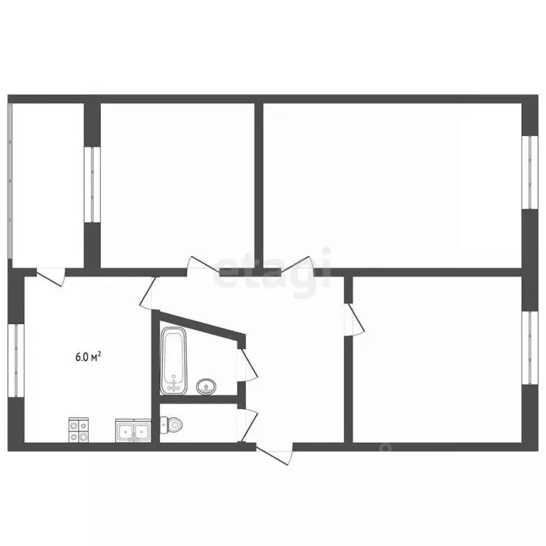 3-к кв. Ставропольский край, Кисловодск ул. Жмакина (71.6 м) - Фото 2