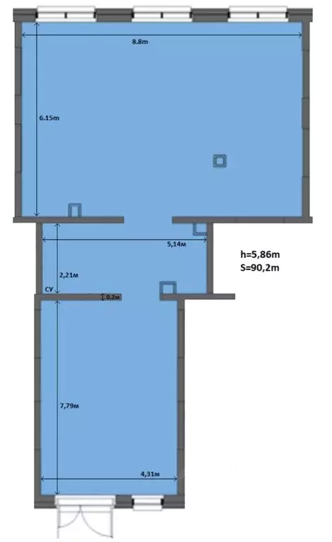 Помещение свободного назначения в Москва Кольская ул., 8к2 (90 м) - Фото 1