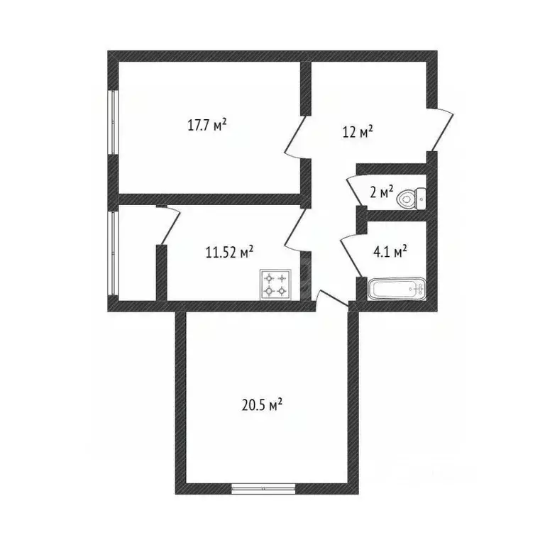 2-к кв. Смоленская область, Смоленский муниципальный округ, с. Печерск ... - Фото 2