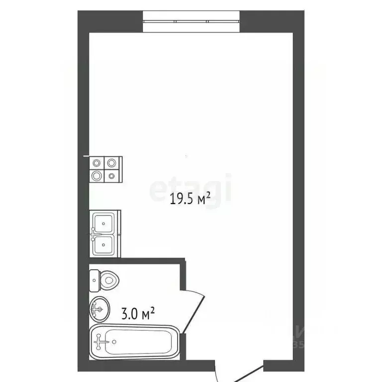 Студия Краснодарский край, Анапа ул. Ленина, 237 (19.5 м) - Фото 1