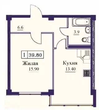 1-комнатная квартира: Ставропольский край, Минеральные Воды (39.8 м) - Фото 1