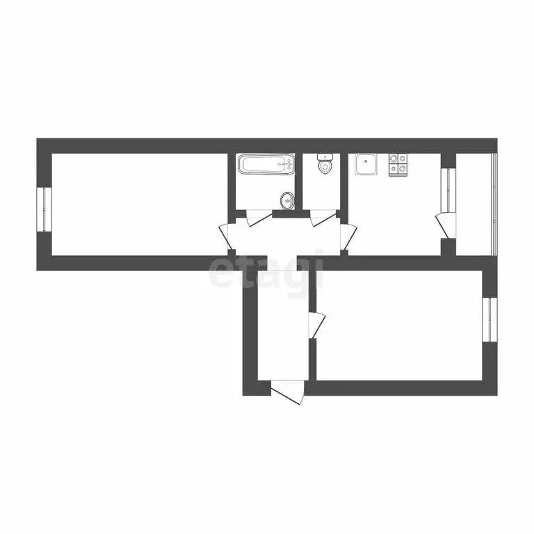 2-комнатная квартира: Тюмень, улица Коммунаров, 26 (47.9 м) - Фото 0