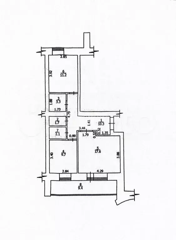 2-к. квартира, 55,9 м, 5/9 эт. - Фото 0