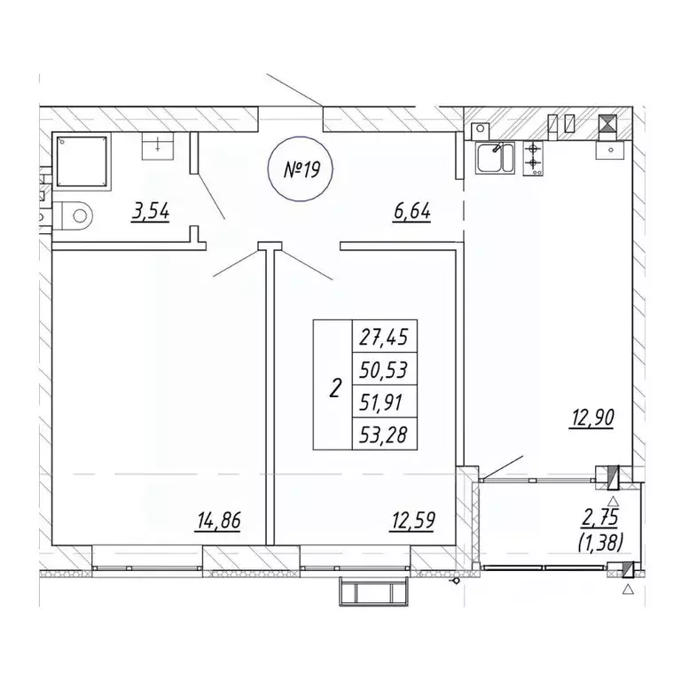 2-к кв. Калининградская область, Зеленоградск пос. Малиновка,  (53.28 ... - Фото 1