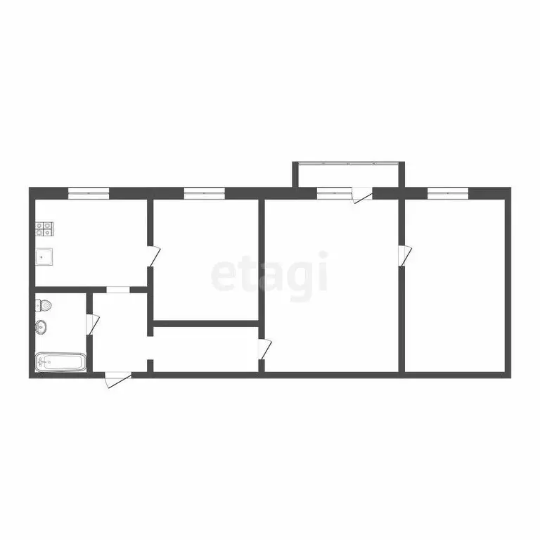 2-комнатная квартира: Тюмень, улица Пермякова, 16 (56.8 м) - Фото 1