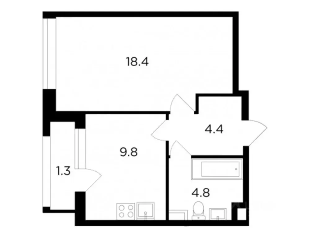 1-к кв. Москва Филатов Луг жилой комплекс, к6 (39.0 м) - Фото 0