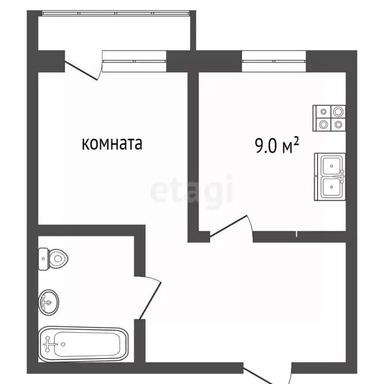 1-к кв. Ростовская область, Таганрог ул. Маршала Жукова, 1Е (36.8 м) - Фото 1