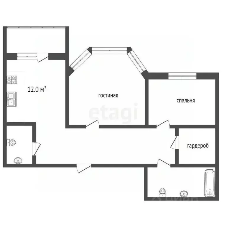 2-к кв. Московская область, Воскресенск ул. Зелинского, 10а (65.8 м) - Фото 2