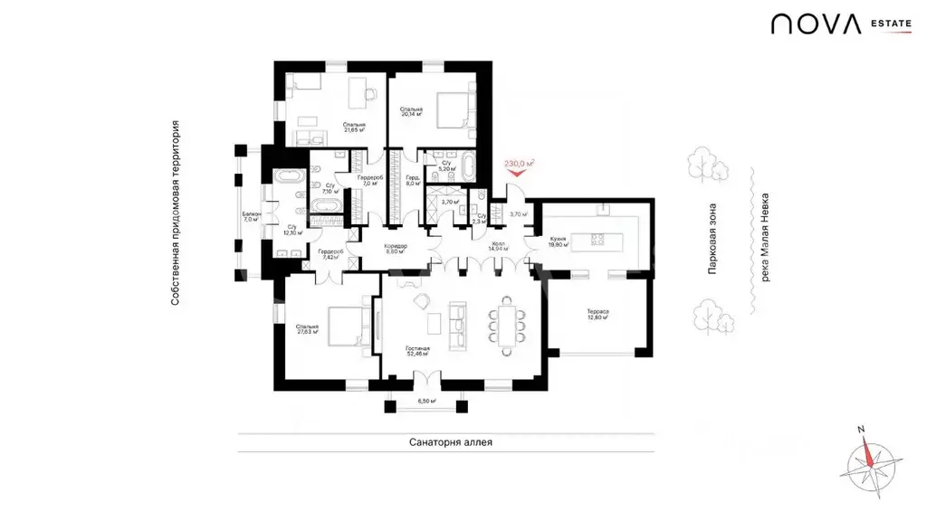 3-к кв. Санкт-Петербург Санаторная аллея, 3 (230.0 м) - Фото 2