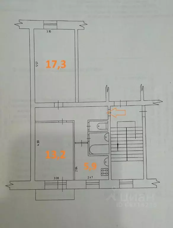 2-к кв. Пермский край, Пермский муниципальный округ, с. Култаево ул. ... - Фото 2