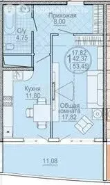 1-комнатная квартира: Анапа, Крепостная улица, 51к2 (53.45 м) - Фото 1