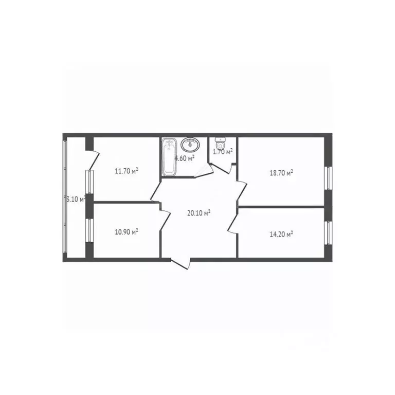 3-к кв. Брянская область, Брянский район, Новодарковичское с/пос, пос. ... - Фото 2