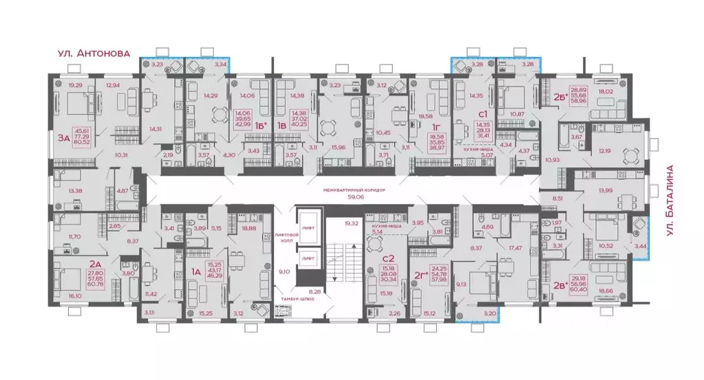 1-к кв. Пензенская область, Пенза ул. Баталина, 31 (42.99 м) - Фото 2