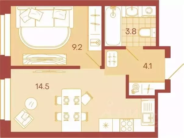 1-к кв. Пензенская область, Пенза ул. Минская, 25 (31.6 м) - Фото 0