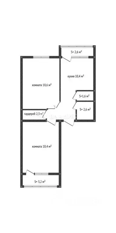 Квартира, 2 комнаты, 60.4 м - Фото 0