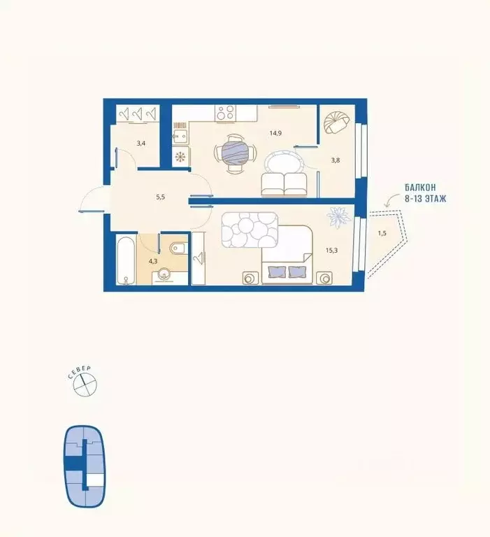 1-к кв. Пензенская область, Пенза Арбеково жилрайон, Дальнее Арбеково ... - Фото 2