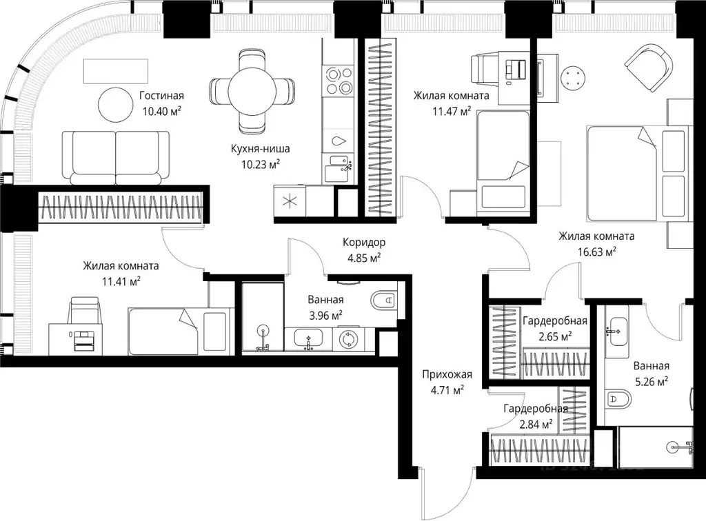 3-к кв. Москва  (84.41 м) - Фото 2