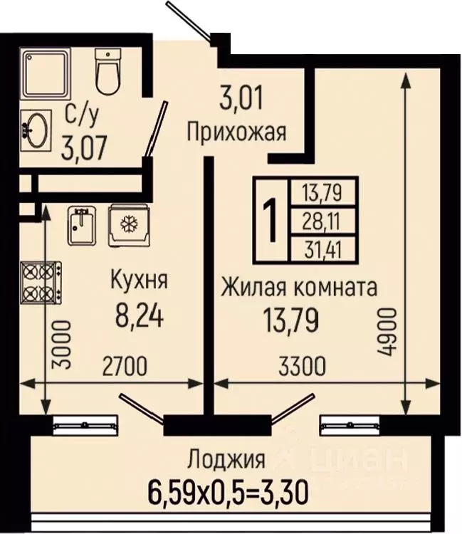 1-к кв. Краснодарский край, Туапсинский муниципальный округ, с. Небуг ... - Фото 0