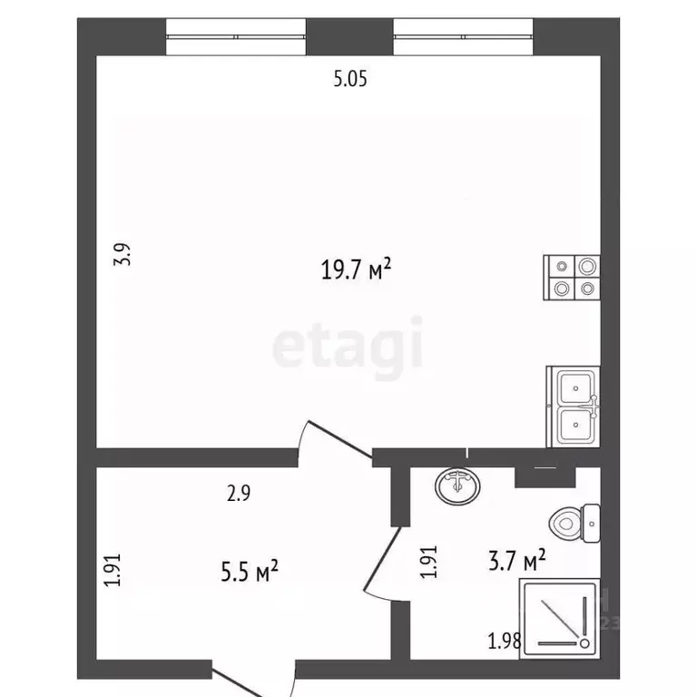 1-к кв. Архангельская область, Котлас ул. Вавилова, 8 (28.9 м) - Фото 2