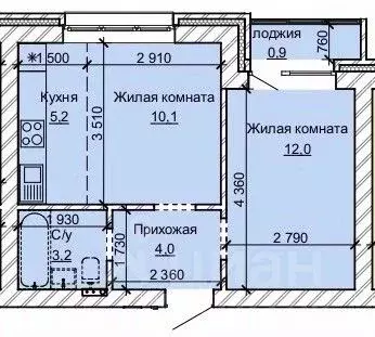 2-к кв. Алтайский край, Барнаул ул. Анатолия (35.4 м) - Фото 0