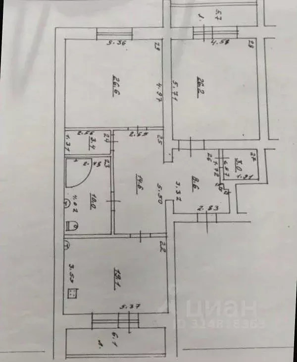 2-к кв. Самарская область, Самара Ленинская ул., 228 (112.0 м) - Фото 1