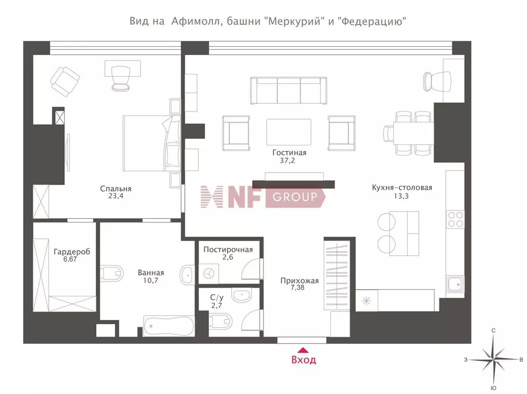 2-комнатная квартира: Москва, Пресненская набережная, 8с1 (105.6 м) - Фото 2