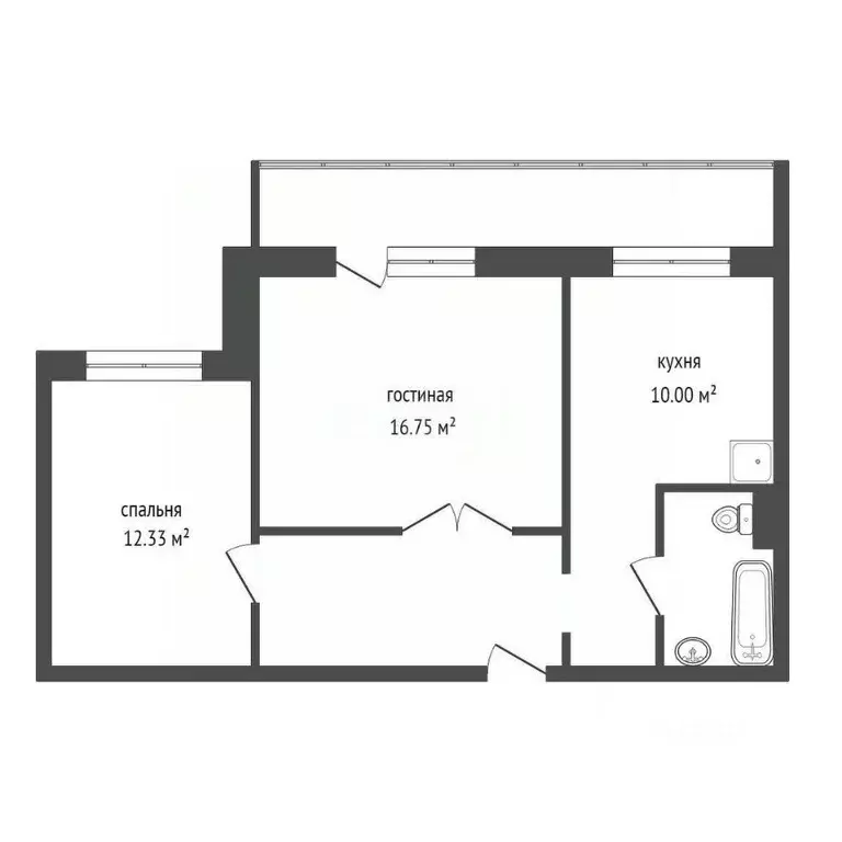 2-к кв. Красноярский край, Красноярск ул. Молокова, 27 (54.0 м) - Фото 1