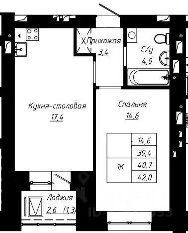 1-к кв. Алтайский край, Барнаул ул. Чернышевского, 189к1 (40.7 м) - Фото 0