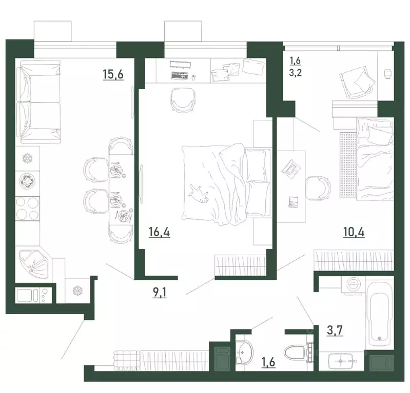2-к кв. Воронежская область, Воронеж бул. Содружества, 6 (58.0 м) - Фото 1
