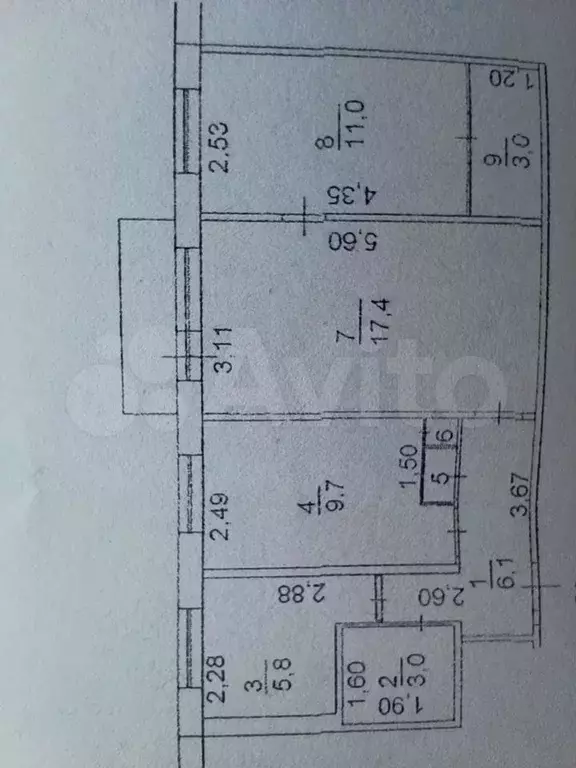 3-к. квартира, 57 м, 3/5 эт. - Фото 0