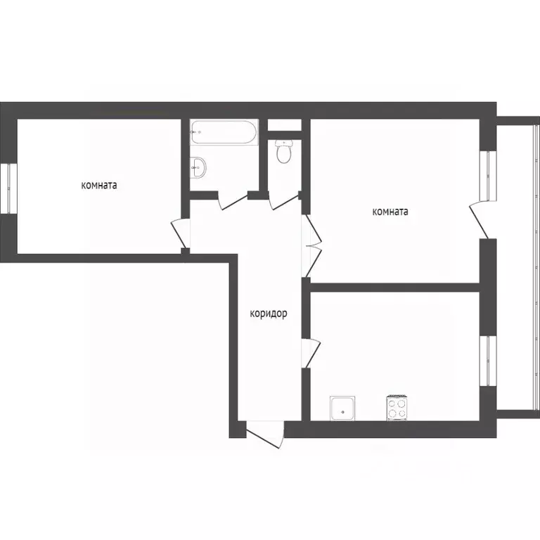 2-к кв. Бурятия, Улан-Удэ ул. Столбовая, 60 (49.6 м) - Фото 2