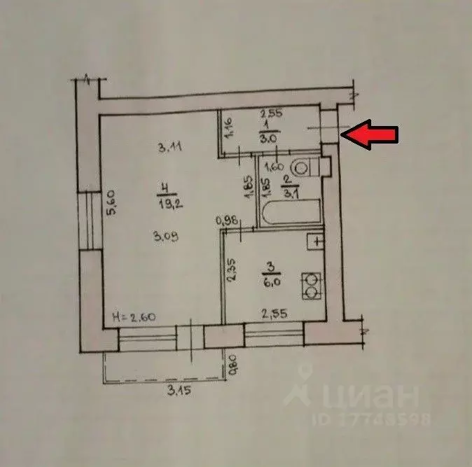 1-к кв. Волгоградская область, Волгоград ул. Ольги Форш, 3 (32.1 м) - Фото 2