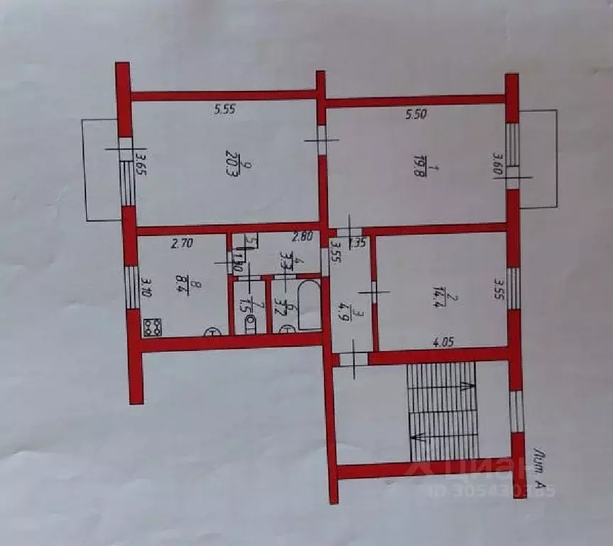 3-к кв. Орловская область, Мценск ул. Мира, 20 (76.5 м) - Фото 1