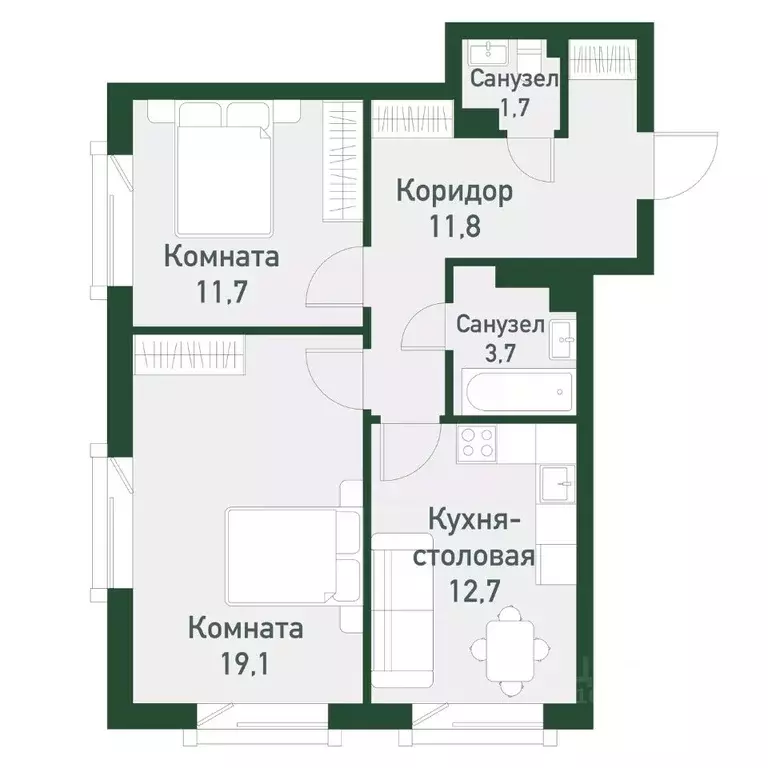 2-к кв. Челябинская область, Челябинский городской округ, пос. ... - Фото 0