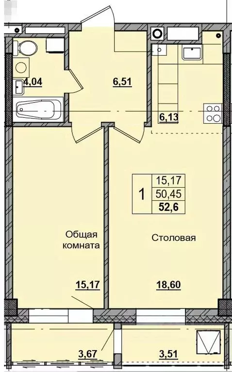 1-к кв. саха (якутия), якутск ул. красильникова, 5 (52.6 м) - Фото 0