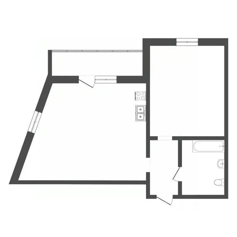 1-к кв. Тюменская область, Тюмень ул. Клары Цеткин, 61к4 (45.0 м) - Фото 2