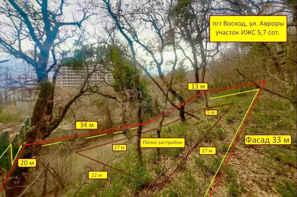 Участок в Крым, Ялта муниципальный округ, Восход пгт ул. Авроры (5.7 ... - Фото 1