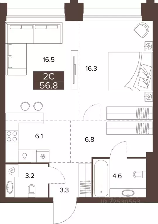 2-к кв. Алтайский край, Барнаул Социалистический просп., 97 (56.8 м) - Фото 1
